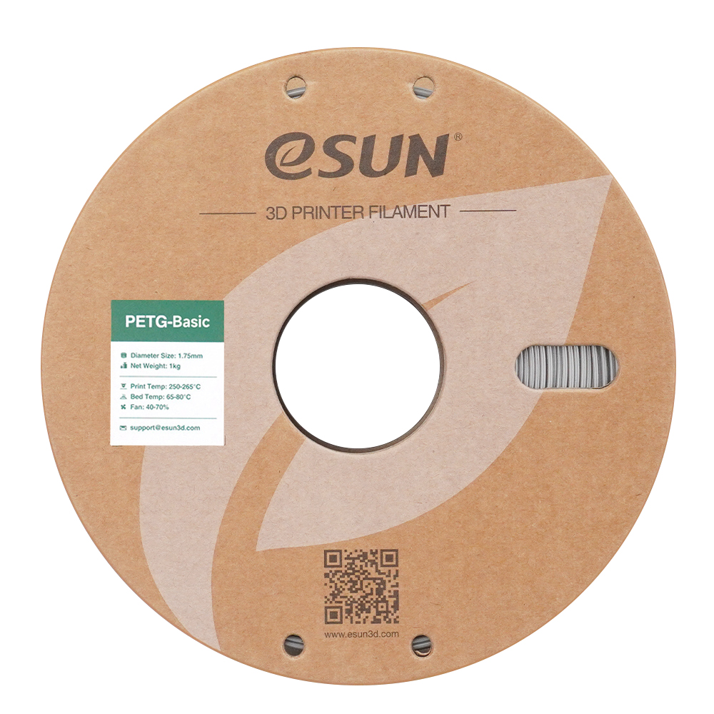 Filament eSUN PETG Basic 1,75 mm 1 kg szpula papierowa - Srebrny - obrazek 2