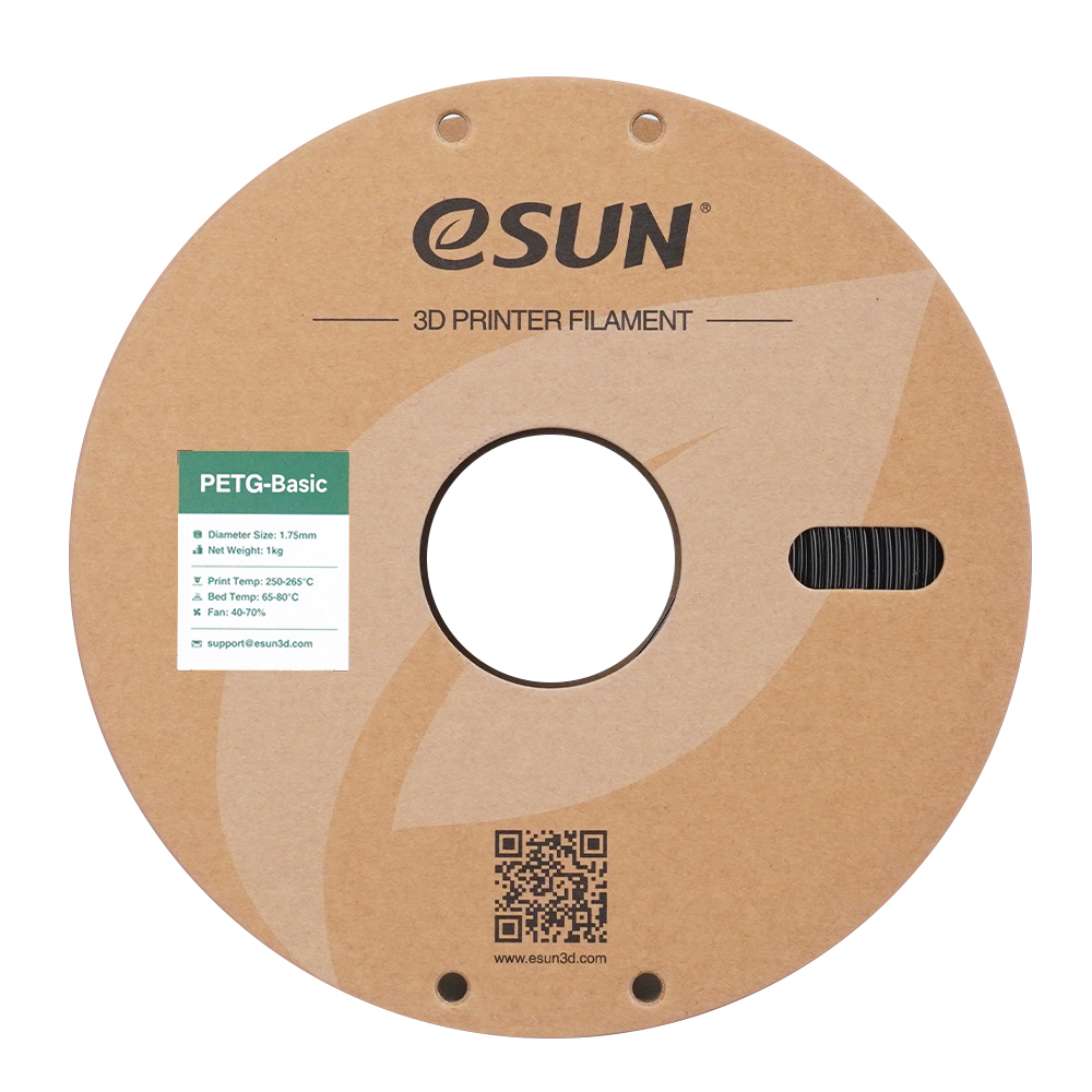 Filament eSUN PETG Basic 1,75 mm 1 kg szpula papierowa - Czarny - obrazek 2