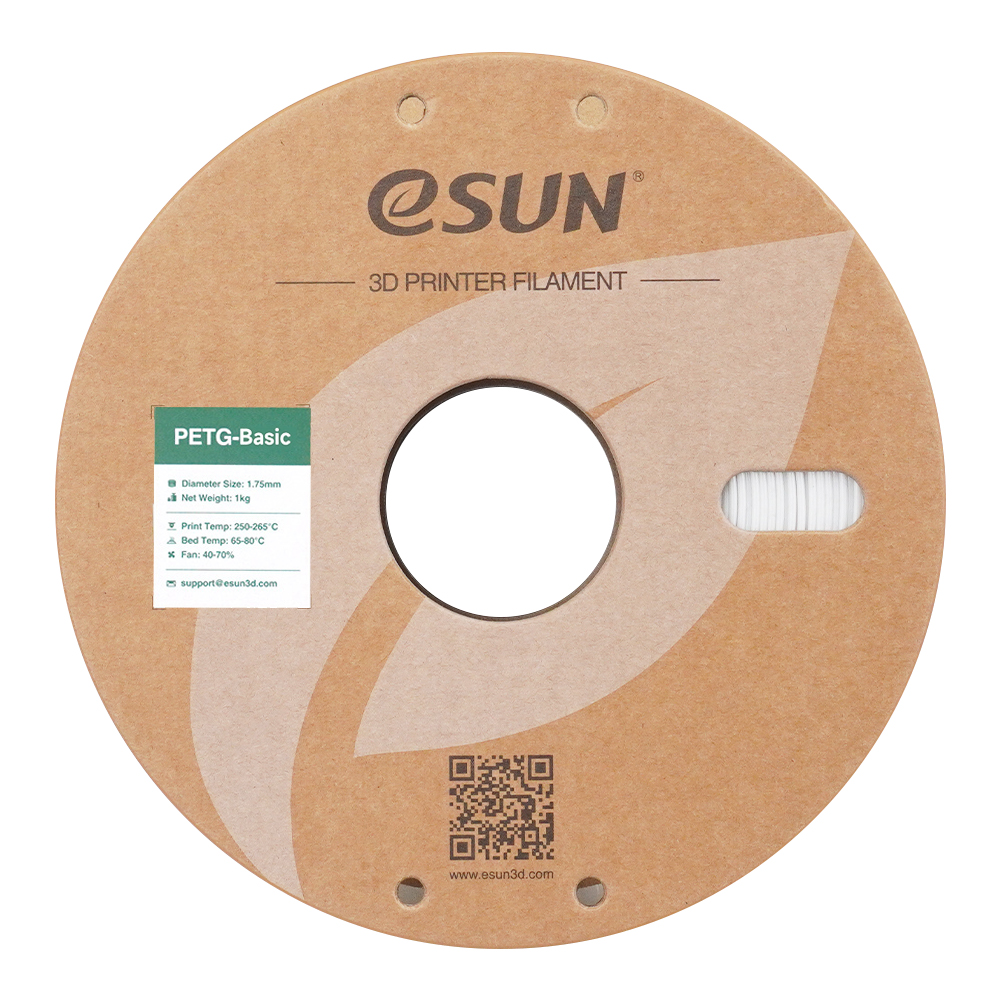 Filament eSUN PETG Basic 1,75 mm 1 kg szpula papierowa - Biały - obrazek 2