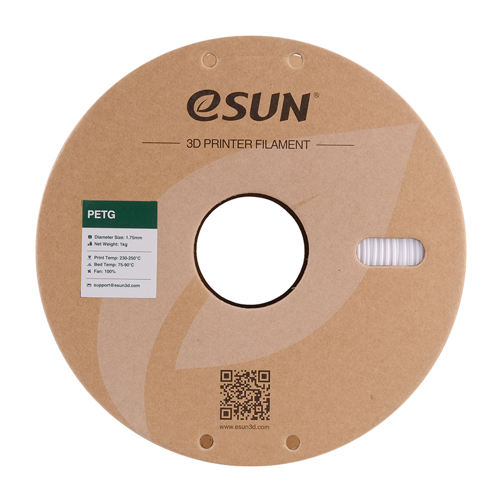 Filament eSUN PETG 1,75 mm 1 kg szpula papierowa - Biały - obrazek 3