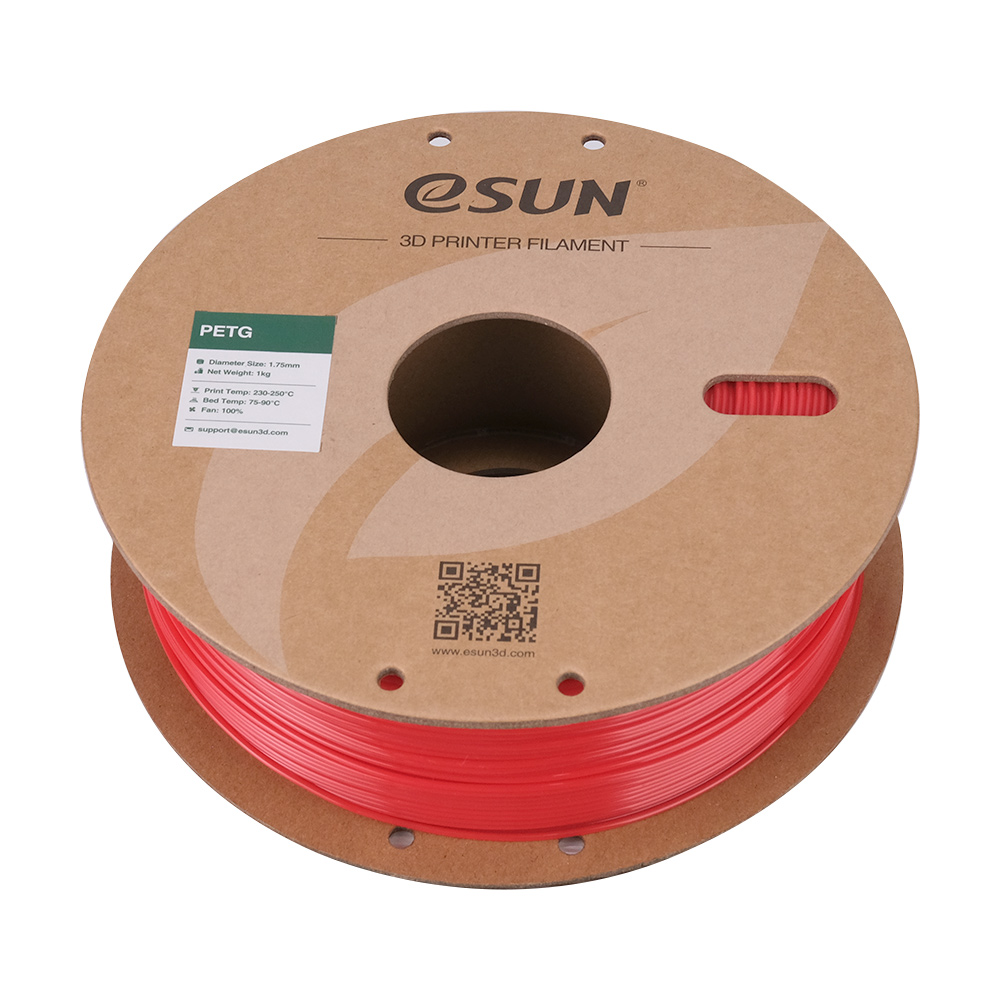 Filament eSUN PETG 1,75 mm 1 kg szpula papierowa - Czerwony - obrazek 2