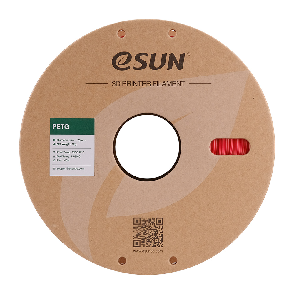 Filament eSUN PETG 1,75 mm 1 kg szpula papierowa - Czerwony - obrazek 3