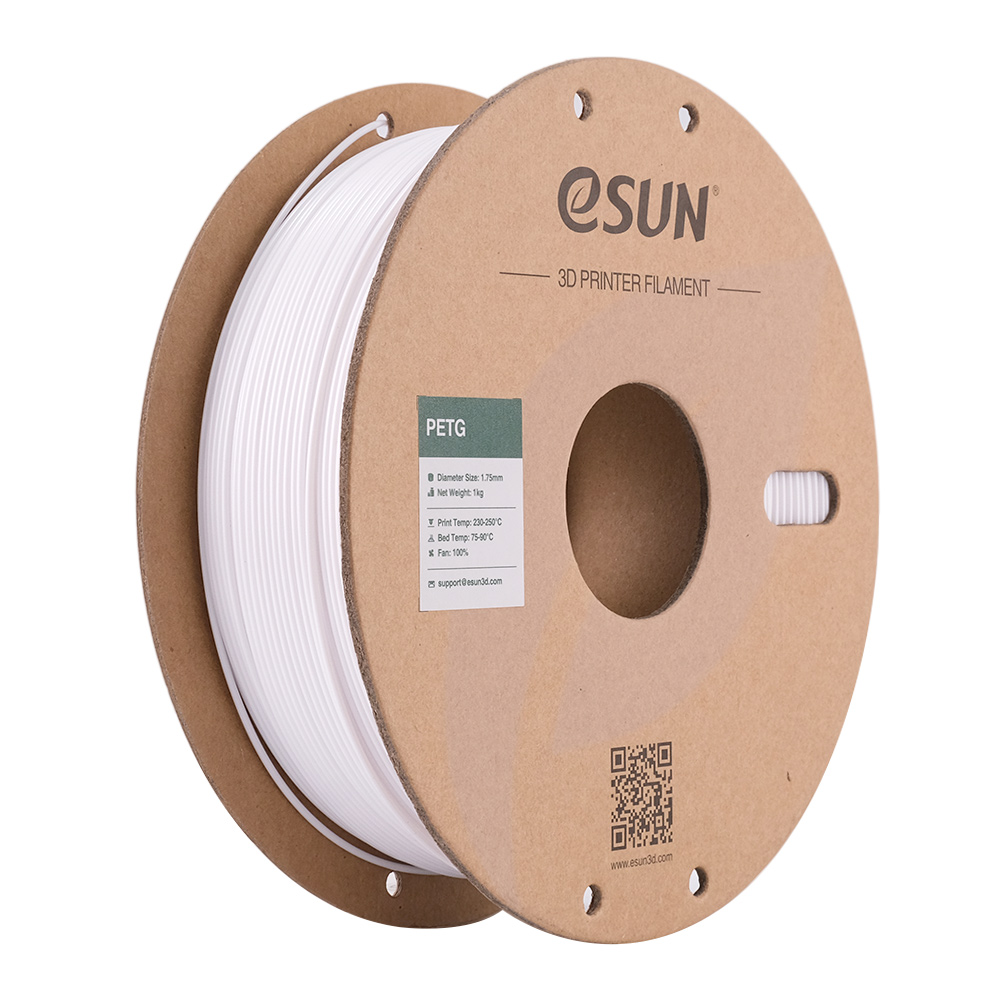 Filament eSUN PETG 1,75 mm 1 kg szpula papierowa - Biały