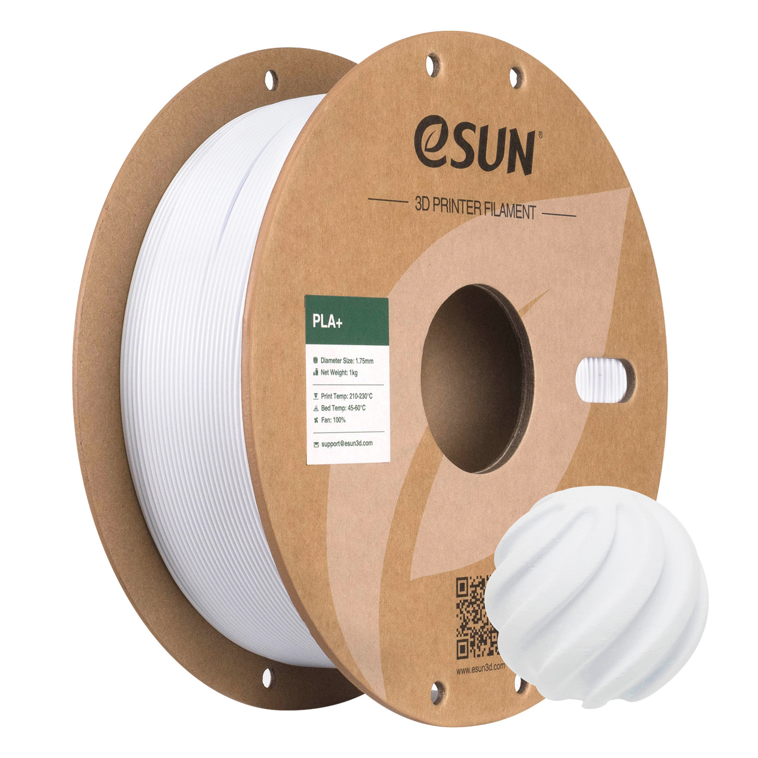 Filament eSUN PLA+ 1,75 mm 1 kg szpula papierowa - Zimna biel - obrazek 2