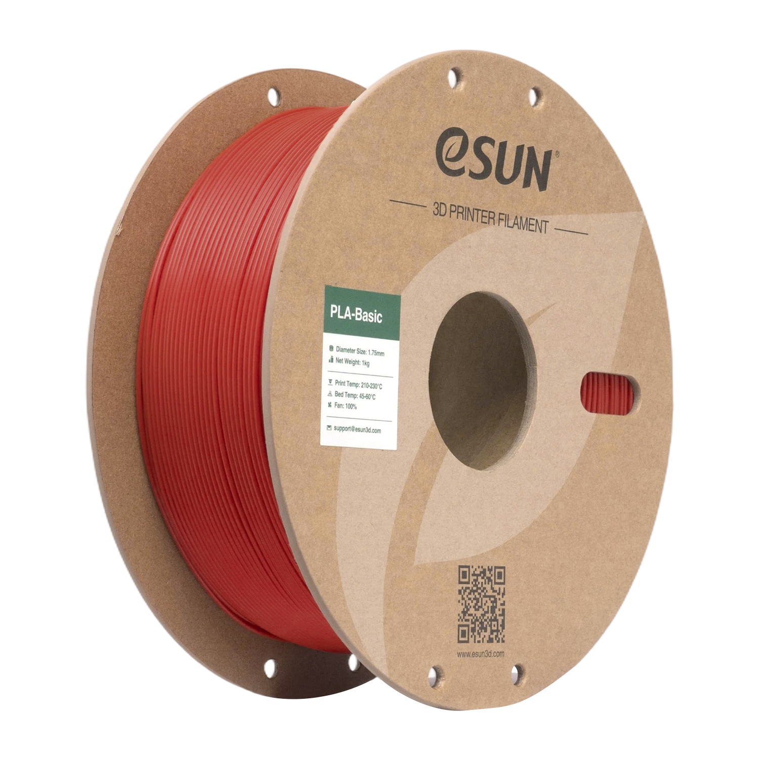 Filament eSUN PLA Basic 1,75 mm 1 kg szpula papierowa - Czerwony