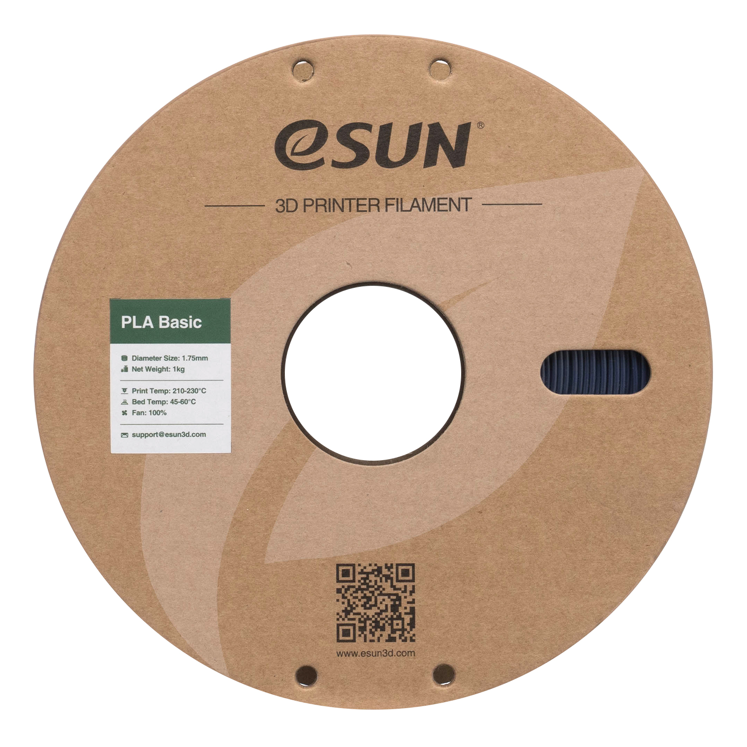 Filament eSUN PLA Basic 1,75 mm 1 kg szpula papierowa - Ciemnoniebieski - obrazek 2