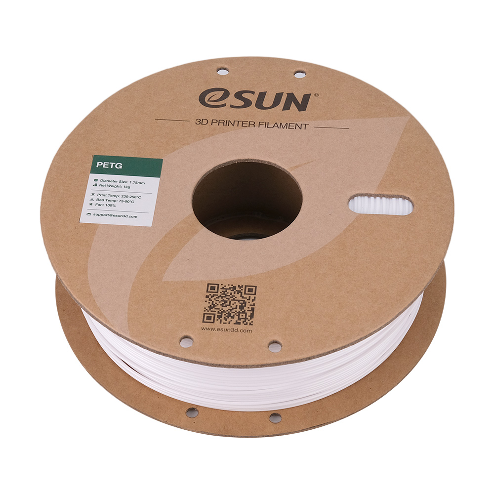 Filament eSUN PETG 1,75 mm 1 kg szpula papierowa - Biały - obrazek 2